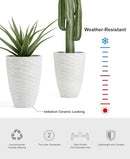 Glitzhome Oversized Flower Pots Drainage Hole 19" H Faux Ceramic Set of 2 White - Like New