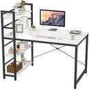 Topfurny 47" Writing Study Desk with Shelves, B08M61VBBF - White - Like New