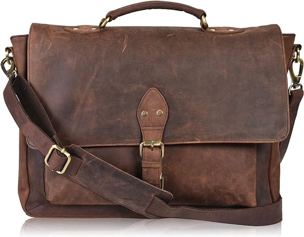 Oak Leathers Leather Laptop Messenger Bag Office Briefcase - Scratch & Dent