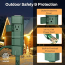 BN-LINK 25FT OUTDOOR EXTENSION CORD WATERPROOF 6 OUTLETS CP-UY17-6 - GREEN - Like New