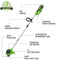 GREENWORKS 40V 12" Cordless Battery String Trimmer w/ 4.0 Ah Battery/Charger Like New