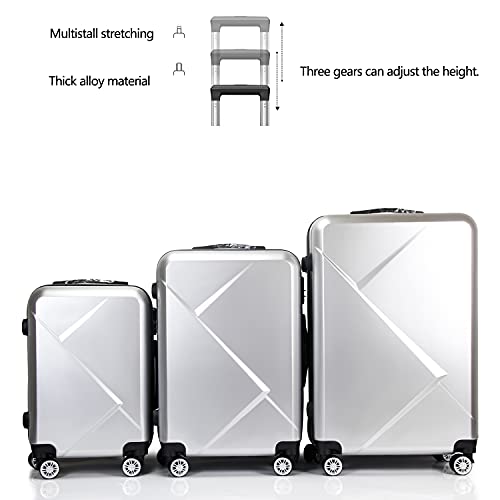 TIKTUN 3 PIECE LUGGAGE SET - SILVER - Like New