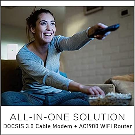 Motorola MG7550 Modem Wi-Fi Router Combo with Power Boost Wi-Fi Speed Renewed - Like New