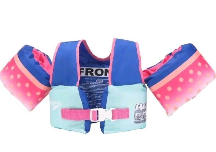 SPEEDO SAFE SPLASHER COAST GUARD APPROVED SWIM VEST 30 TO 50 LBS. - GREEN/FISH - Brand New