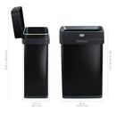 CLOROX SLIM OPEN TOP STAINLESS STEEL TRASH CAN, MATTE BLACK, 13 GAL/50L - Brand New
