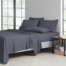 KATHY IRELAND 2000 THREAD COUNT COTTON 6 PC SHEET SET QUEEN CHARCOAL GRAY - Brand New