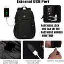 SHRRADOO ANTI THEFT LAPTOP BACKPACK TRAVEL BACKPACKS WITH USB CHARGING - BLACK - Like New
