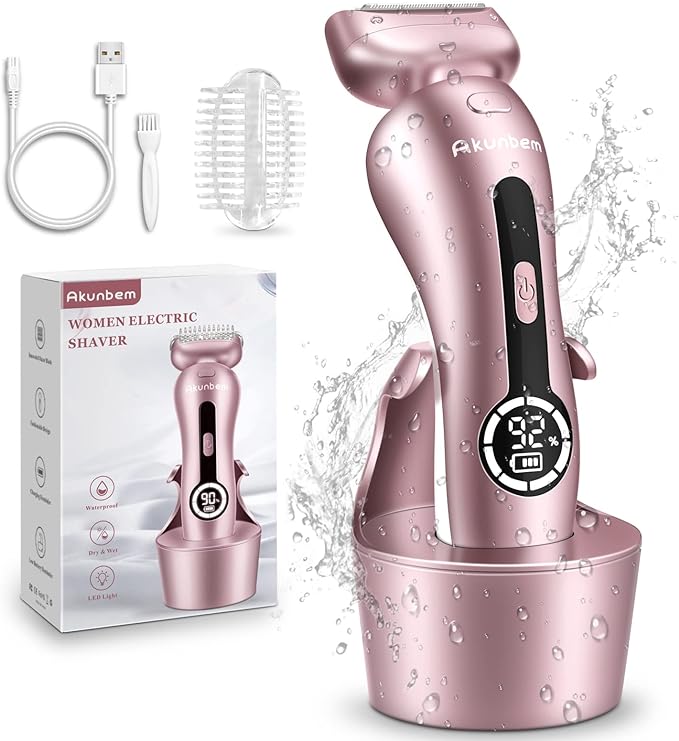 Akunbem Electric Razor Women Legs Bikini Trimmer Shaver - Pinkish - Like New