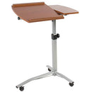 MEDA ANGLE HEIGHT ADJUSTABLE ROLLING LAPTOP DESK CART STAND - BROWN - Like New