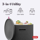 Keter Cool Side Table Cooler 3 in 1 Outdoor Patio Table - Graphite - Brand New