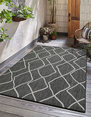 Adiva Rugs Outdoor Indoor Area Rug, Weather Resistant Easy to Clean (Navy Weiss) - Brand New