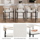 Morden Fort Counter Height Bar Stools Set of 2, 26" Boucle Barstools Backrest - Like New