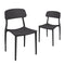 CangLong Slat Back PP Plastic Dining Chairs, Set of 2, Black - Like New