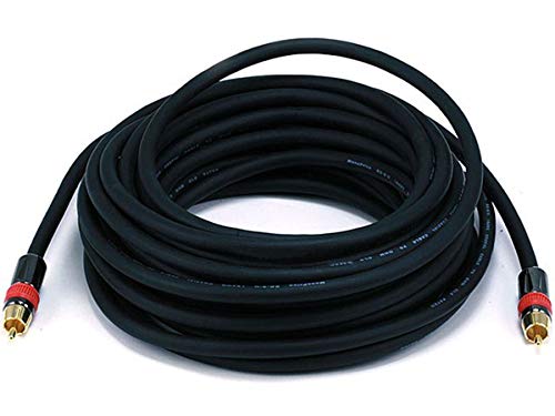 MONOPRICE 35FT COAXIAL AUDIO/VIDEO RCA CL2 RATED CABLE RG6/U 75OHM BLACK - Brand New