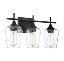 SAVOY HOUSE OCTAVE 3 LIGHT 21" WIDE BATHROOM VANITY LIGHT - MATTE BLACK - Like New