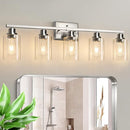 UNICOZIN Modern Bathroom Light Fixtures, 5 Light Vanity Lights - Brushed Nickel - Like New