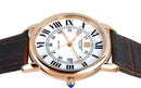 Steinhausen Men Stainless Steel Swiss Rose Gold Watch, Brown Leather Strap - Like New