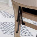 LINON KEIRA NATURAL RUSTIC WOODEN FOLDING CHAIR UPHOLSTERED 2 PACK - GRAY/BEIGE - Like New