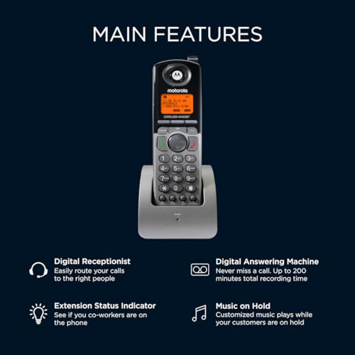 MOTOROLA VOICE DECT 6.0 4-LINE CORDLESS EXPANSION HANDSET ML1200 - BLACK - Brand New