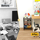 SRJZMLY 7-Tier Rolling Cart Hanging File Organizer - Black - Like New