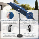 SIMPLE DELUXE 7.5FT PATIO UMBRELLA OUTDOOR TABLE MARKET YARD UMBRELLA BLUE - Like New