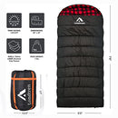 Londtren Large 0 Degree Sleeping Bags Cold Weather Camping Winter - Red Flannel - Like New
