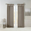 MADISON PARK NATALIE PEWTER SOLID FAUX SILK 50W X 84L CURTAIN - PEWTER BROWN - Like New