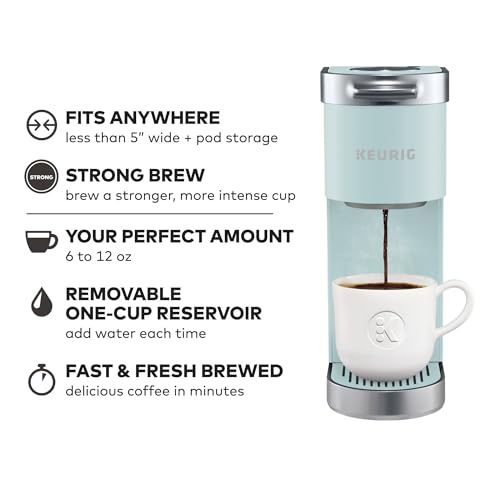 Keurig K-Mini Plus Single Serve K-Cup Pod Coffee Maker, 6 to 12oz, Misty Green - Like New