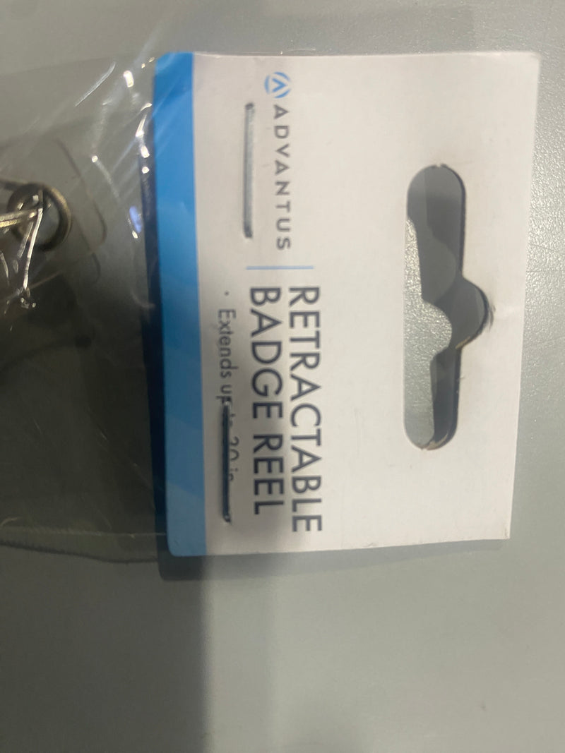 ADVANTUS TRANSLUCENT RETRACTABLE ID CARD REEL, 30" EXTENSION, RED, SINGLE - Like New