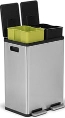 SIMPLI-MAGIC 60L/16G RECTANGULAR HANDS-FREE DUAL COMPARTMENT P79598 - STEEL - Like New