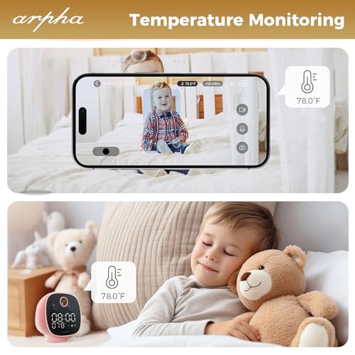 ARPHA 1080P Indoor Security Camera, PIR Motion Detection - Pink - Like New