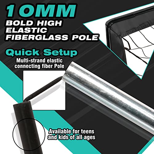 KUNUP KIDS SOCCER GOALS BACKYARD 5×3, 6×4, 9×5FT 2 PIECES EASY FOLDABLE - BLACK - Like New