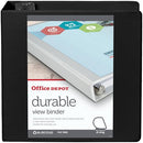 OFFICE DEPOT BRAND DURABLE VIEW D-RING BINDER 4" RINGS 39% RECYCLED - BLACK - Like New
