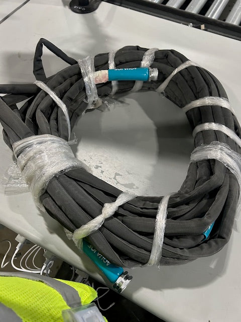 AQUA JOE 1/2 IN. DIA. X 100 FT. XTREME FIBER JACKET GARDEN HOSE - DARK GRAY - Like New