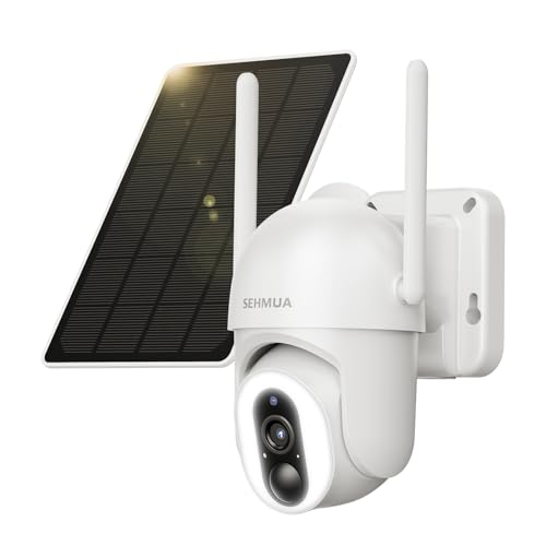 SEHMUA SOLAR SECURITY CAMERAS WIRELESS OUTDOOR 500-LUMEN SUPER-BRIGHT LEDS Like New