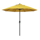 CALIFORNIA UMBRELLA 9' ROUND ALUMINUM OUTDOOR DECK CRANK LIFT - Lemon Olefin - Like New