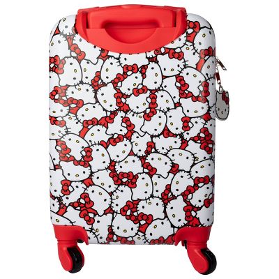 HELLO KITTY HARDSIDE CARRY ON SPINNER SUITCASE - RED/WHITE - Like New