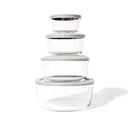 DURA LIVING 8-PIECE GLASS FOOD STORAGE CONTAINERS SET - GRAY - Brand New