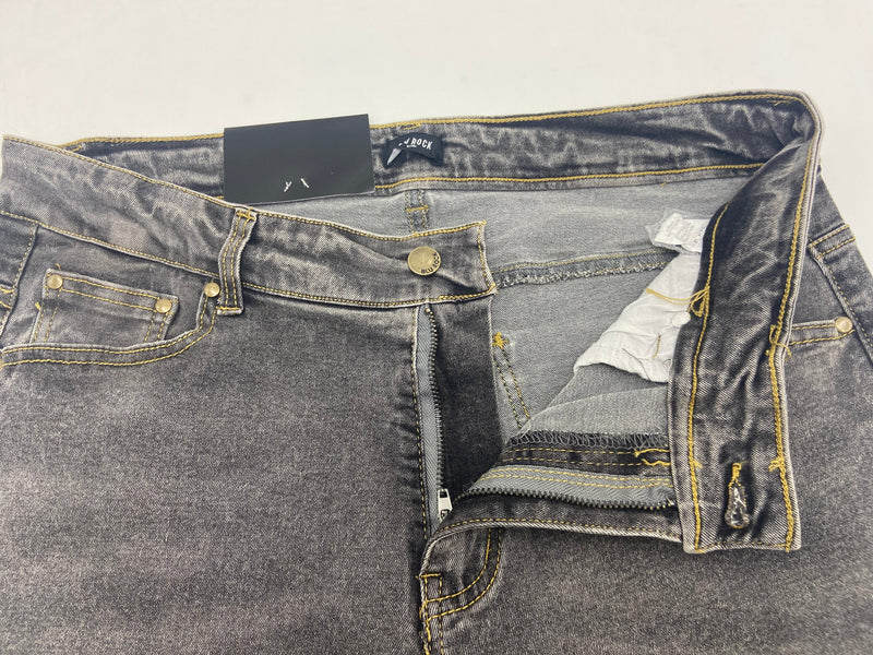 BLU ROCK MEN'S FLEX STRETCH SLIM FIT STRAIGHT JEANS - SIZE: 32X31 - DARK GRAY - Brand New