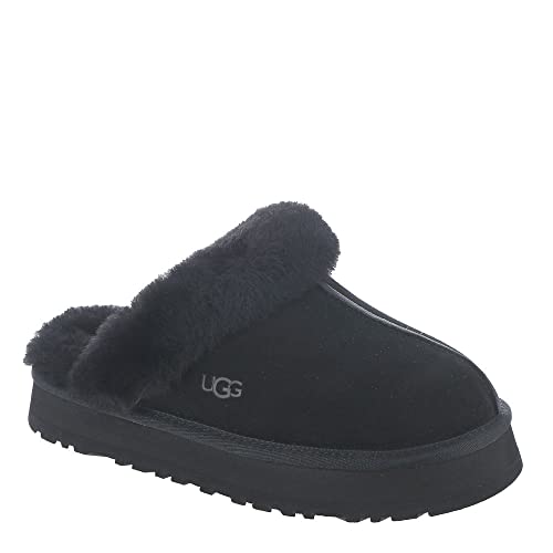 1122550 UGG WOMEN'S DISQUETTE SLIPPER SIZE 8 BLACK Like New