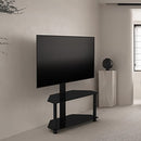 HCCK&CLLASSP H&C TV FLOOR STAND, BLACK TEMPERED GLASS FS03 - BLACK - Like New