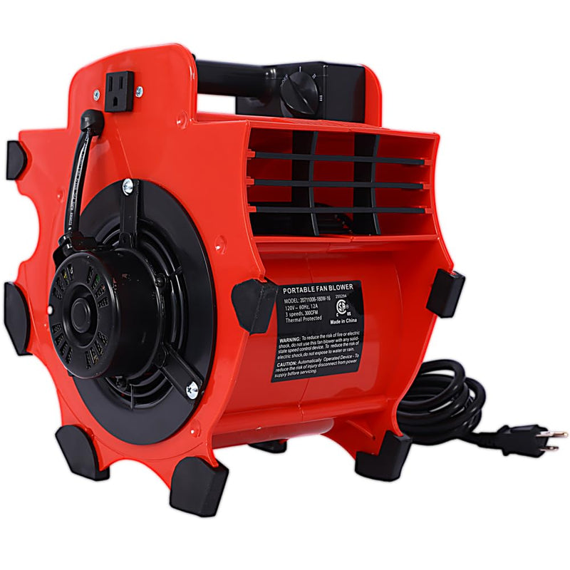 3-Speed Heavy Duty Floor and Carpet Dryer, Portable Versatile Air Mover - RED - Like New