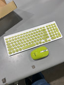 LEADSAIL WIRELESS KEYBOARD AND MOUSE COMBO - WHITE GREEN - Like New