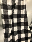 GENERIC PLAID BLACK AND WHITE FLEECE FLANNEL WOMENS XL PAJAMA PANTS - BLK WHITE - Like New