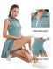 FKEEP Women's Tennis Golf Dress Activewear Workout Athletic Zipper - Lake Blue M - Brand New