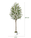LuceAlberi 6FT Artificial Olive Tree Indoor Tall Faux with Planter&Basket - Like New