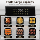 KITCHEN ELITE AIR FRYER OVEN STAINLESS 9.5QT LARGE KE-AF-104-95QT-BKW - BLACK - Like New