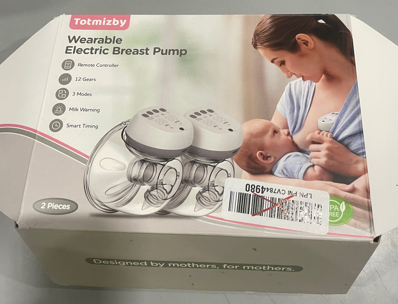 TOTMIZBY WEARABLE ELECTRIC BREAST PUMP A2B - WHITE/GRAY - Like New