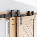 FREDBECK 8FT Single Track Bypass Sliding Double Barn Door Hardware Kit - Brand New