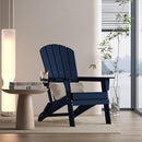 Nevilywood Folding Adirondack Chair - Extended Ergonomic Backrest - Navy Blue - Like New
